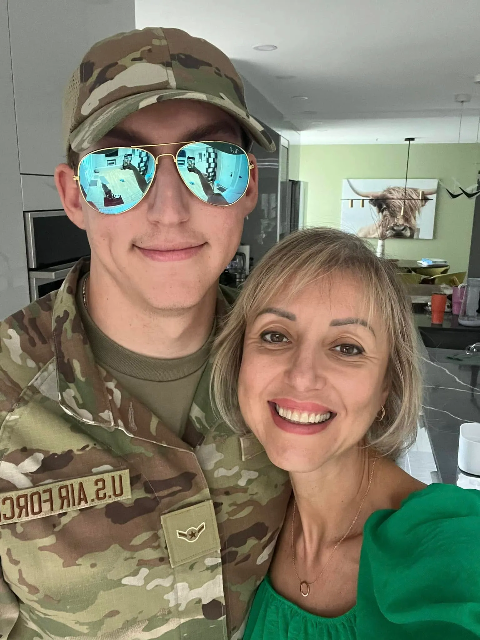 Tamila Aspen with her son Alexey in his U.S. Air Force uniform